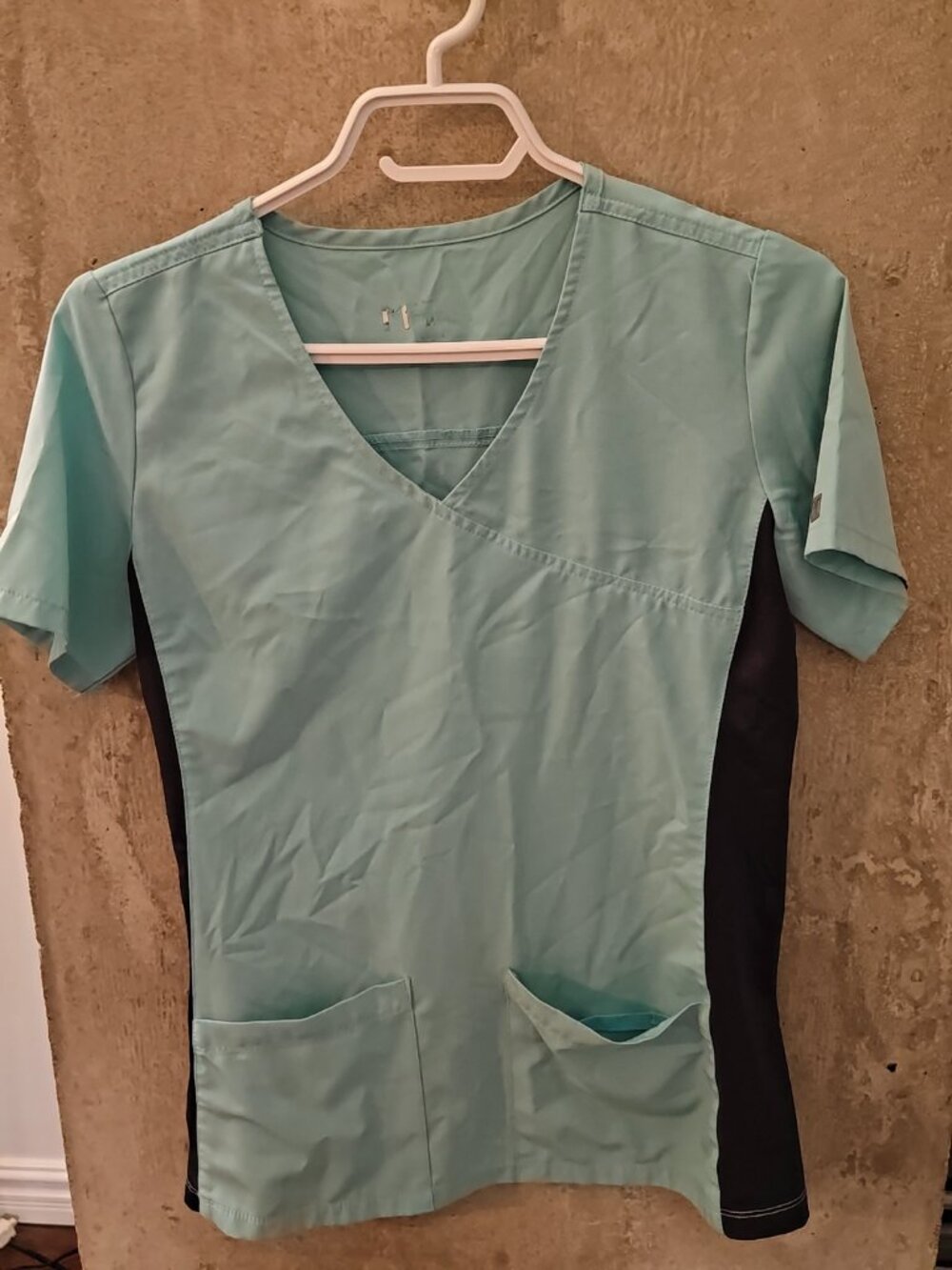4520 Matrix Impulse Women's Knitted Panel Mock Wrap Top by Maevn - Turquoise -XS